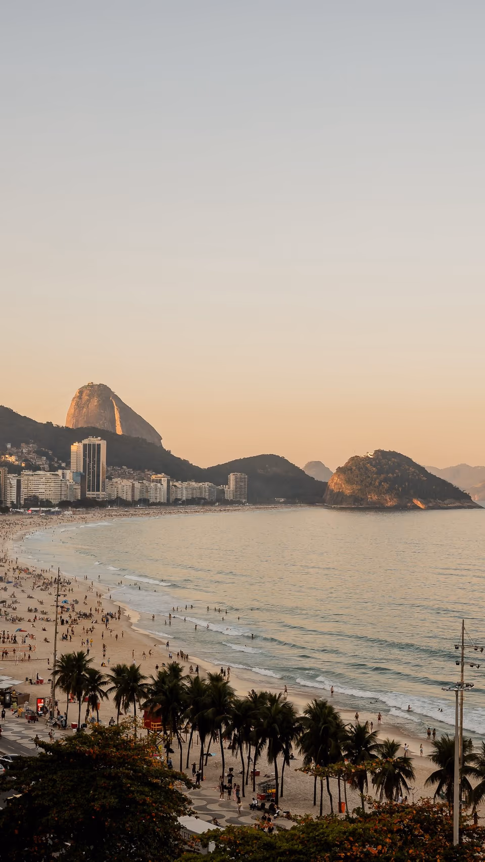 Copacabana view at sunset